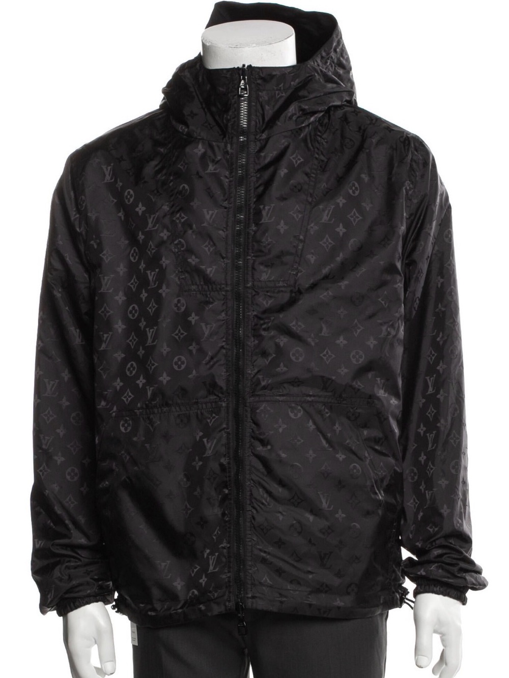 Louis Vuitton Black Monogram Hooded Windbreaker